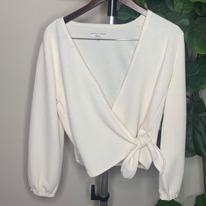 Madewell Cream Wrap Top